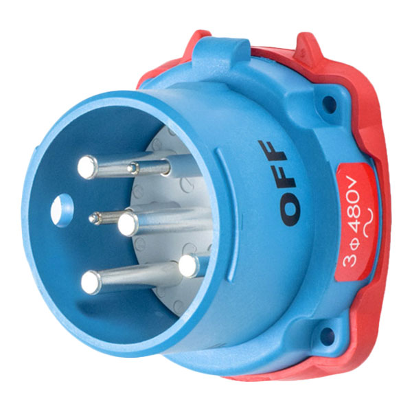 33-38043-972 - DS30 INLET POLY BLUE SIZE 3 TYPE 3R 3P+G 30A 480 VAC 60 Hz +2 AUX